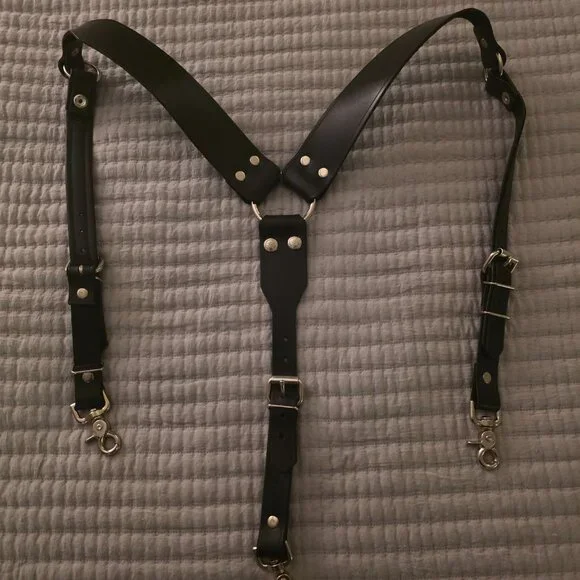 Mr S Leather black leather suspender and harness combo - Picture 2 of 5